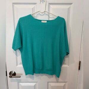 Allie Rose Mixed textured Knit Top, in Mint (teal) size medium